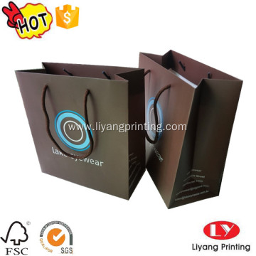 Black customized paper shopping bag with handle